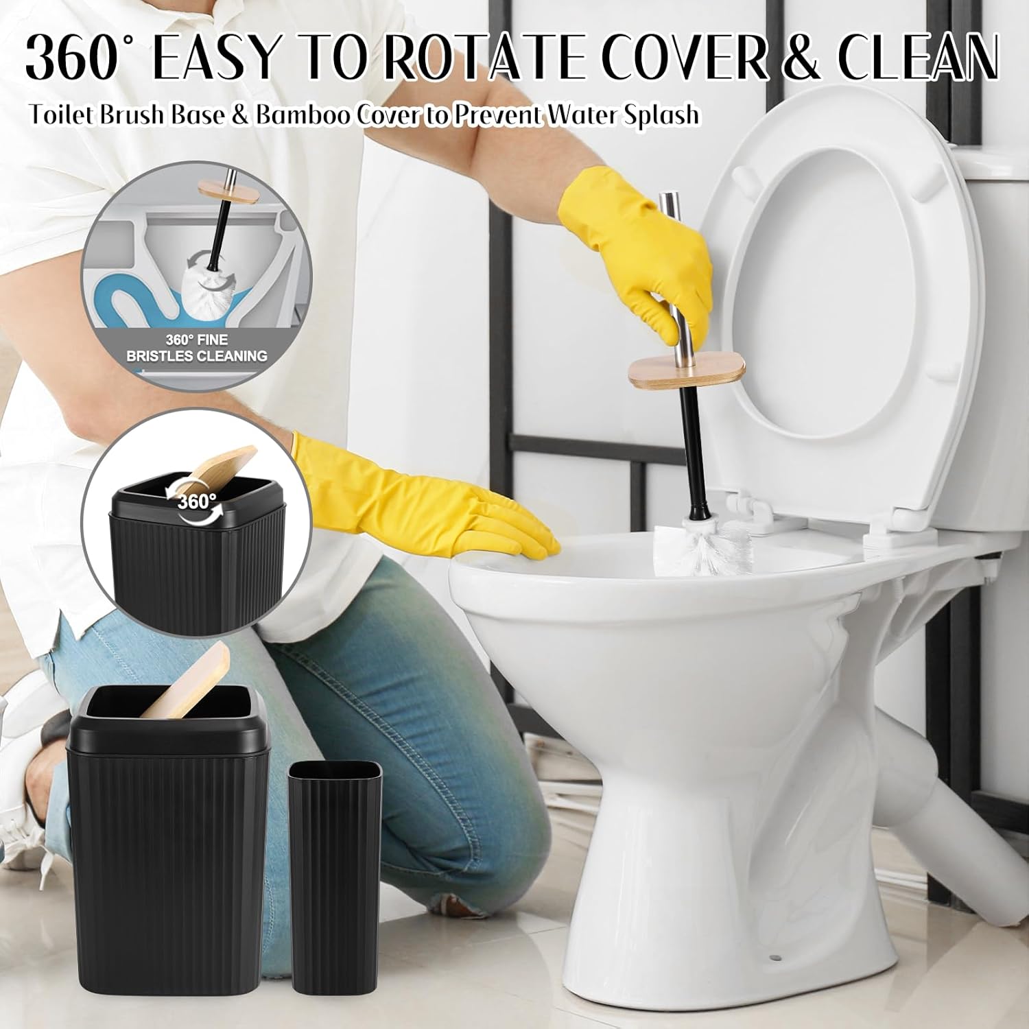 XLHOMO Black Bathroom Accessory Set 17PCS