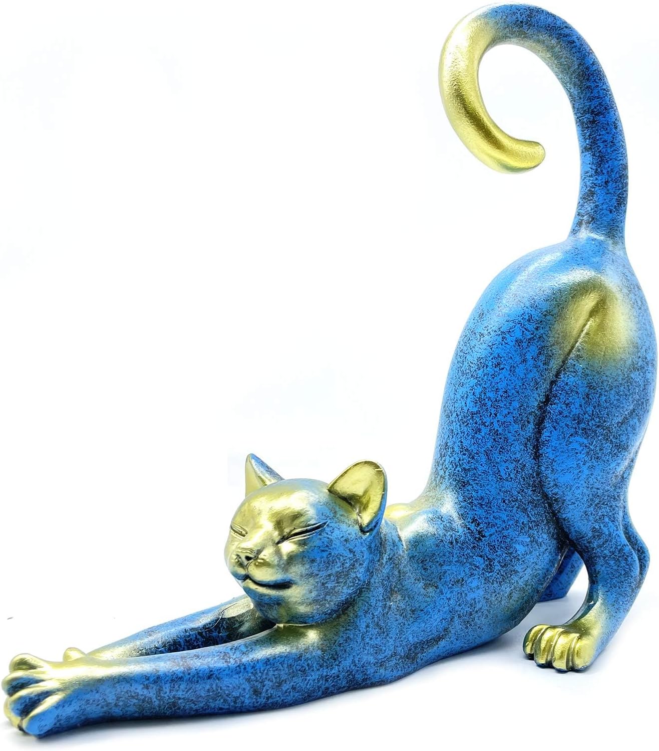 SHTWX Cat Stretching Statue Figurine Sculpture