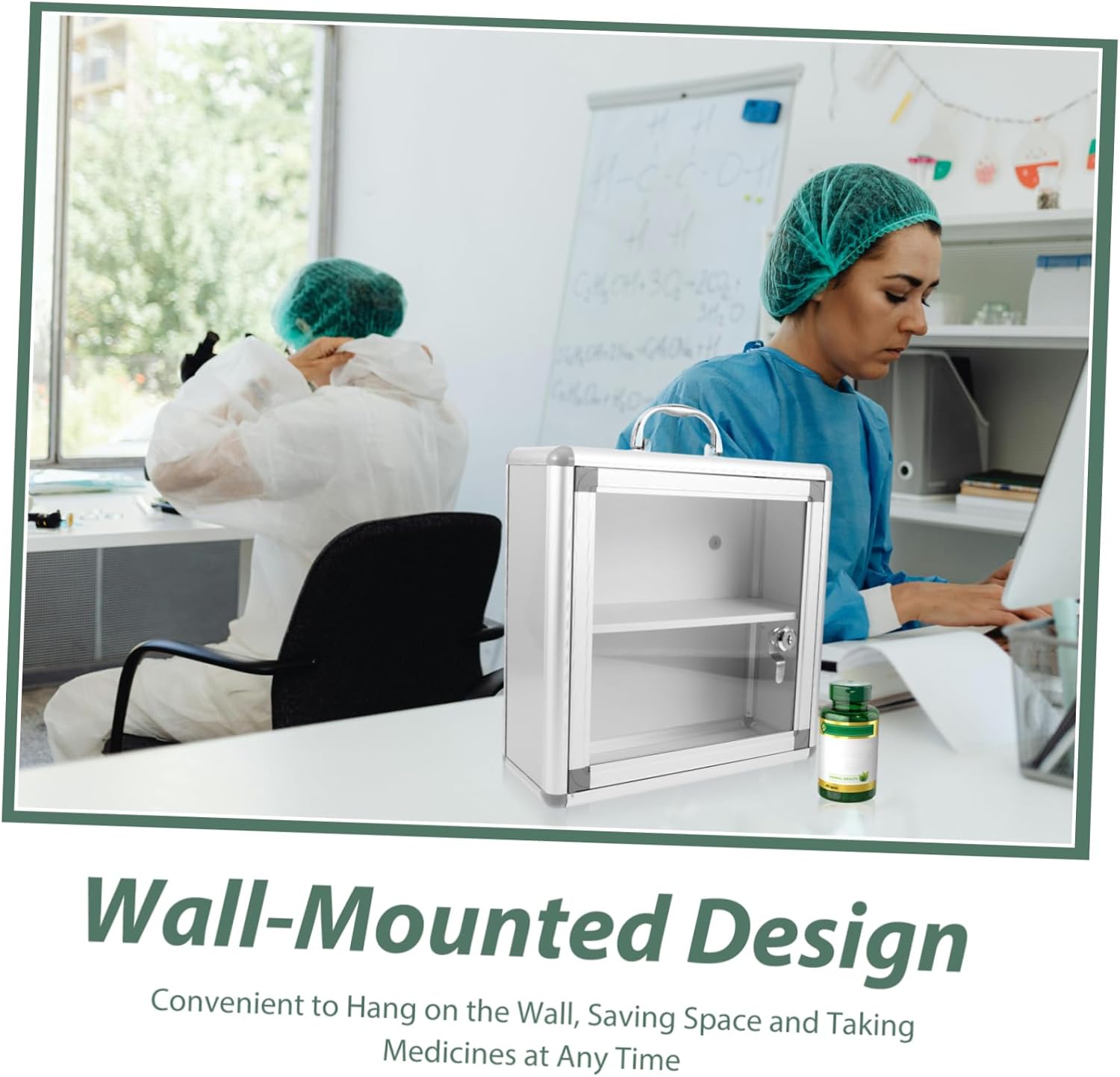 Wakauto Wall Mounted Medicine Cabinet with Transparent Door