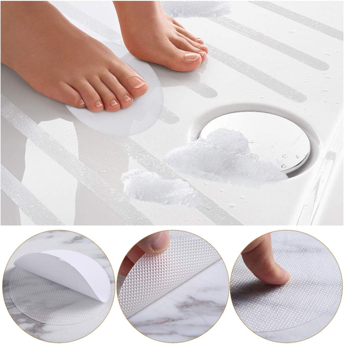 TOPBATHY Clear Sticker Paper 40PCS Anti-Slip Bath Stickers