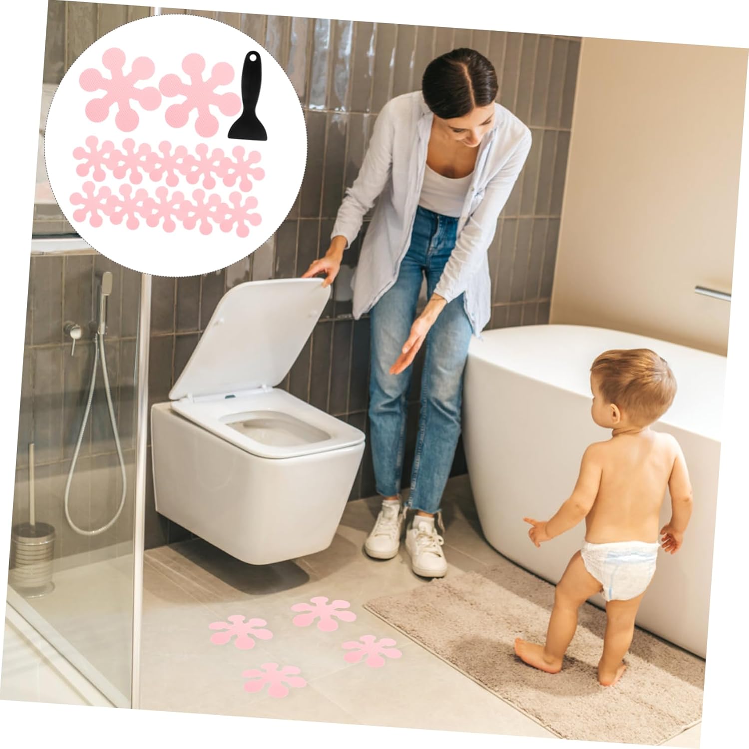 PRETYZOOM Snowflake Non-Slip Bathtub Decals