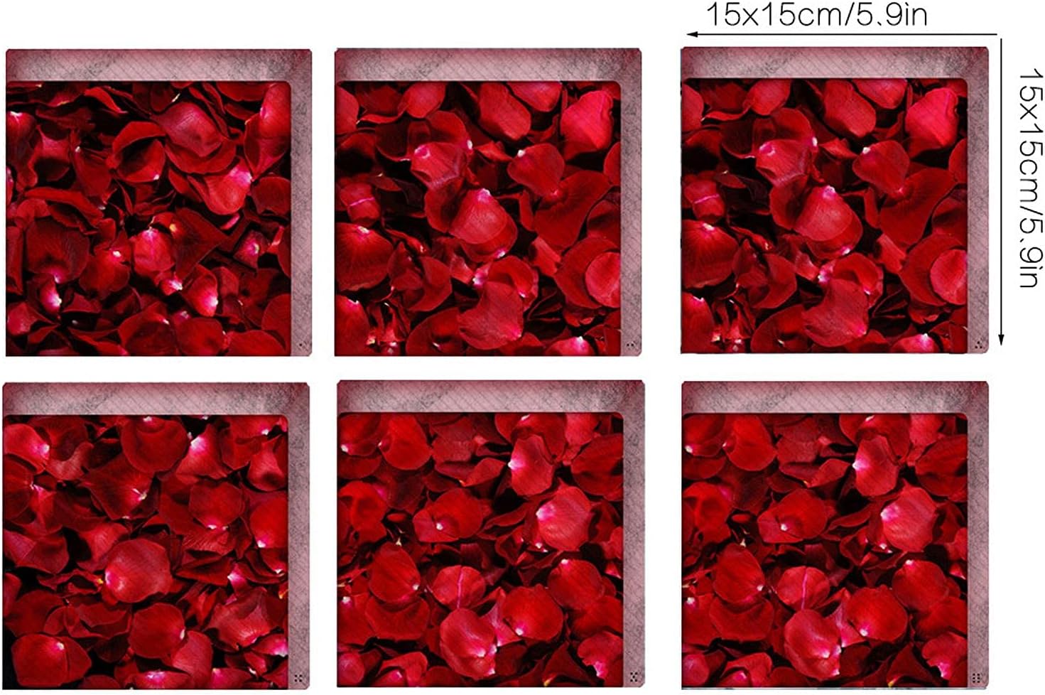 ChezMax Non-Slip Bath Stickers Petal Pattern 6 Pcs