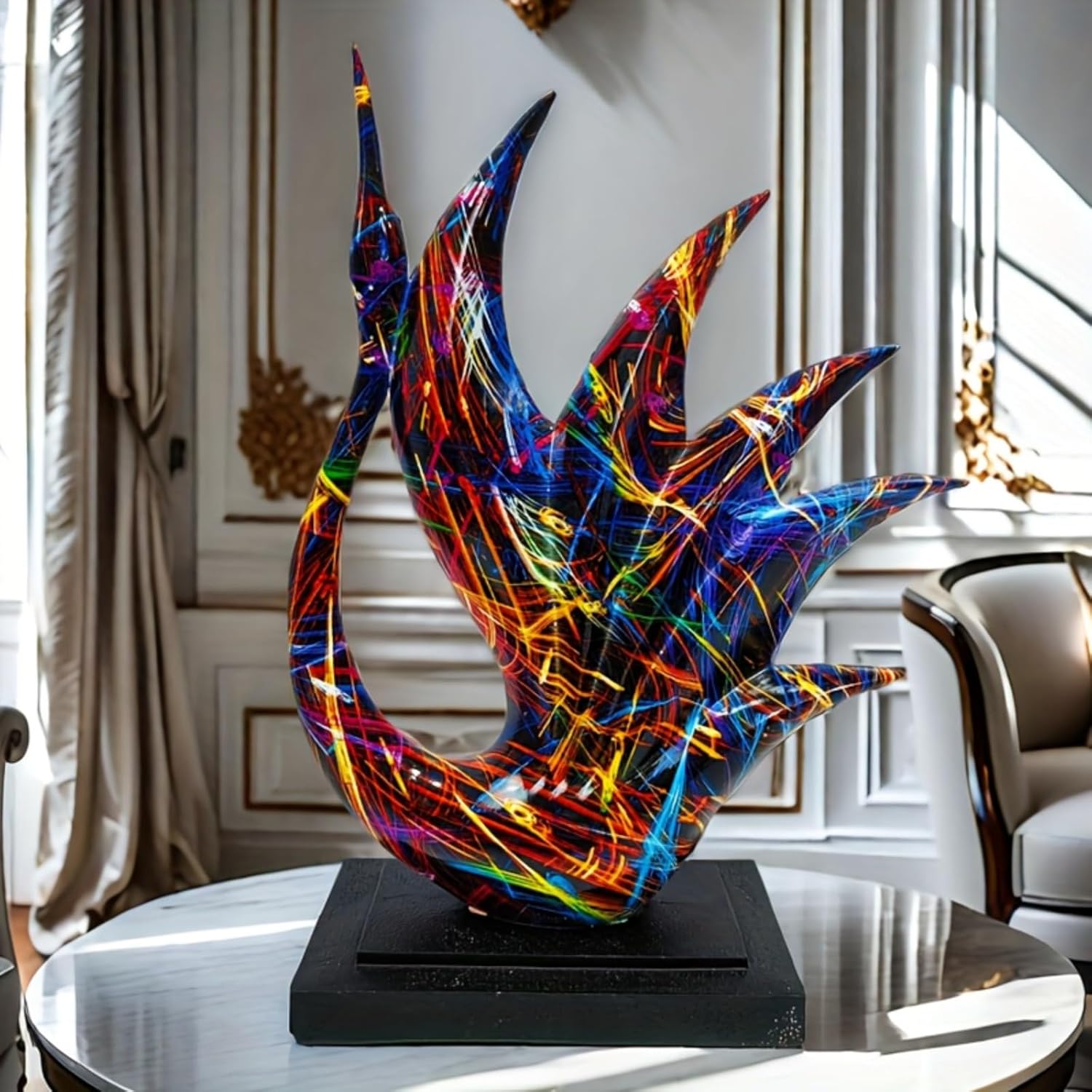 Yema Abstract Swan Figurine - Resin Art Decor