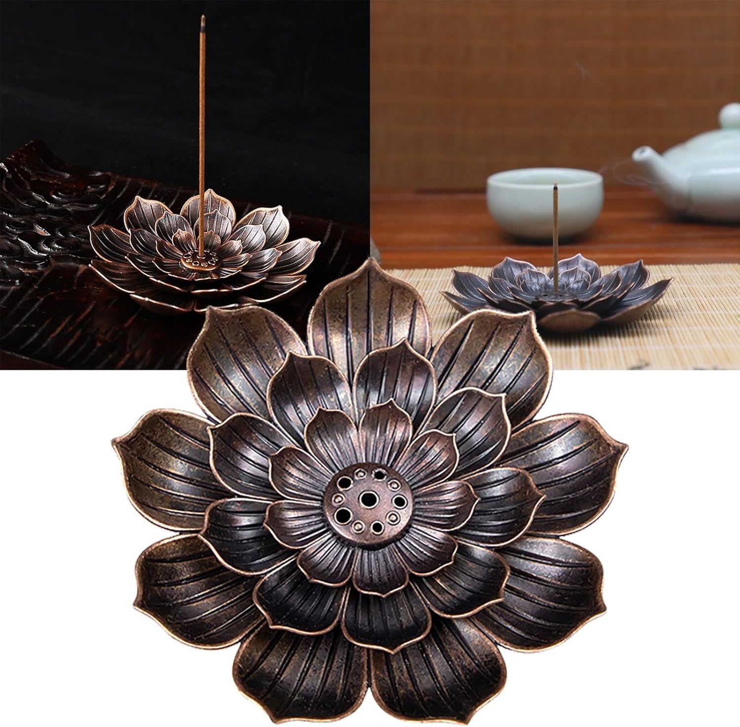Nudsfuii Metal Incense Holder Statue for Home Decor
