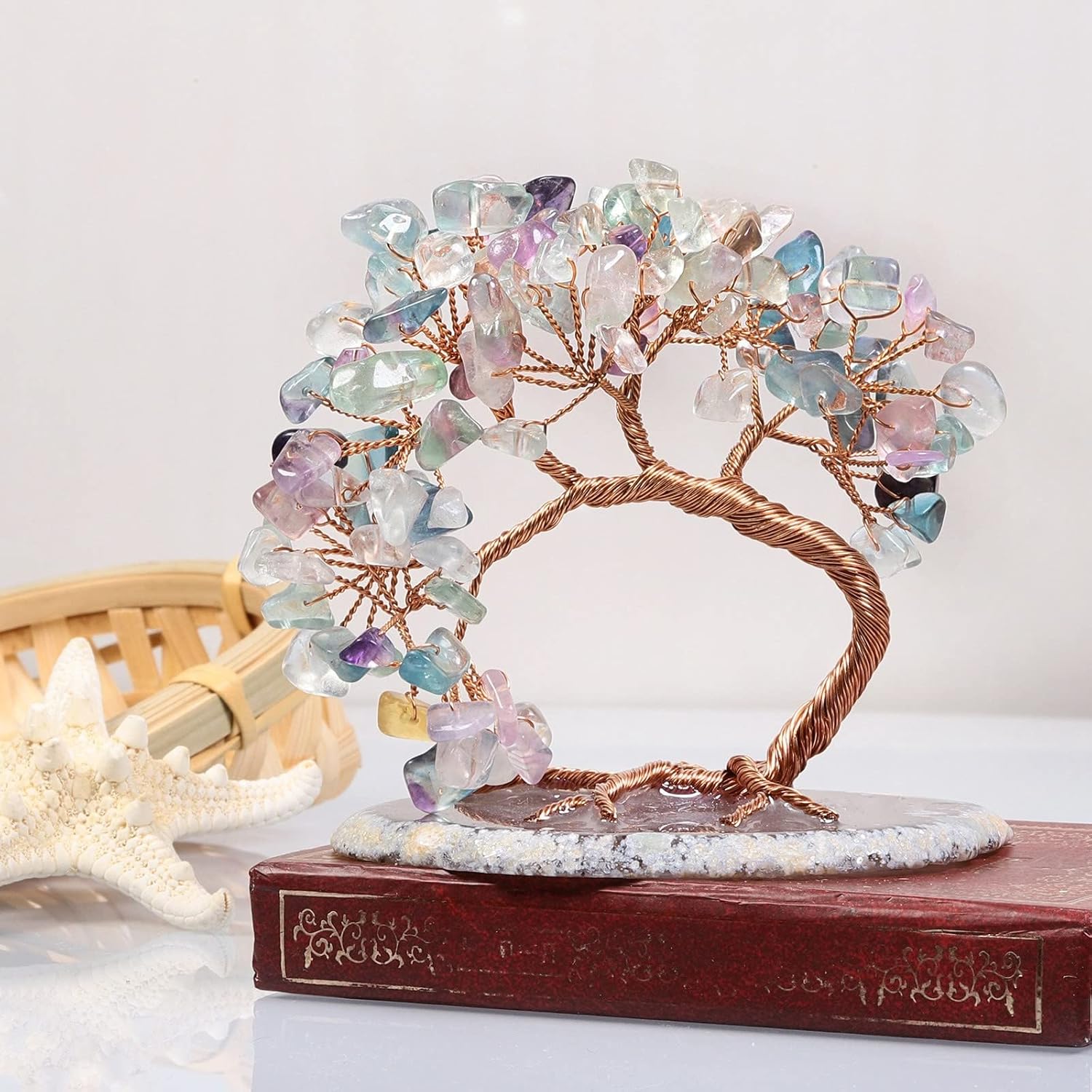 Natural Crystals Life Tree Sculpture Home Decor