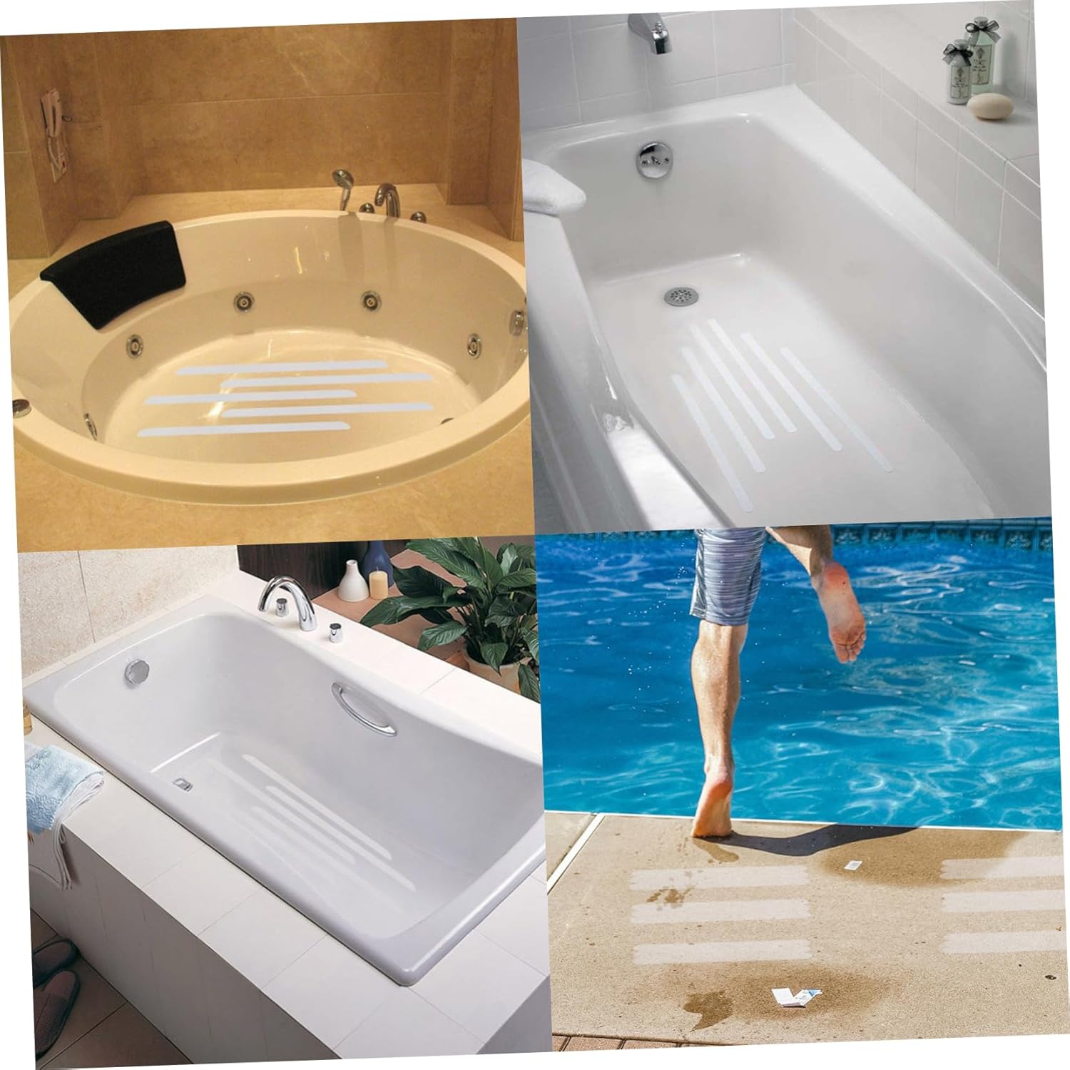 Zerodeko Non-Slip Bath Stickers 36pcs Clear Waterproof Tub Treads