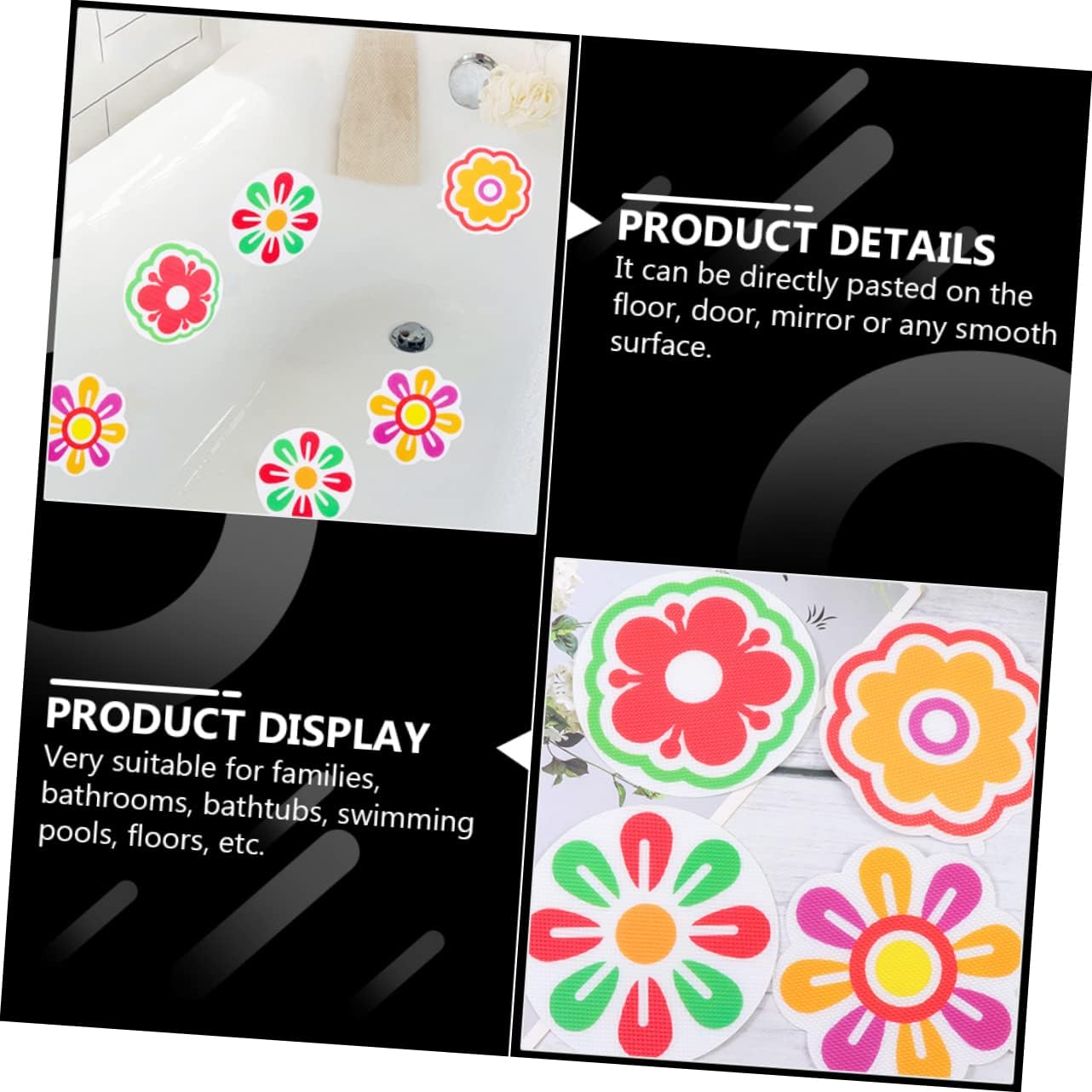 Ciieeo 12pcs Waterproof Cartoon Tile Stickers for Bath and Pool