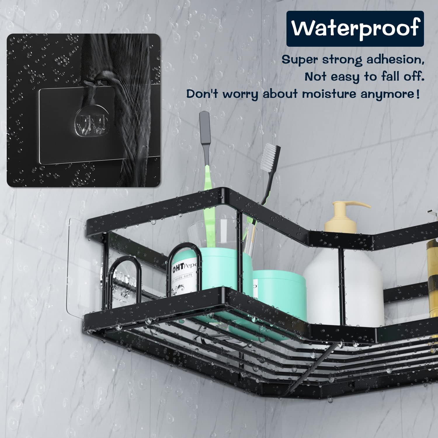 AKTECKE Shower Caddy Replacement Stickers 4 Pack