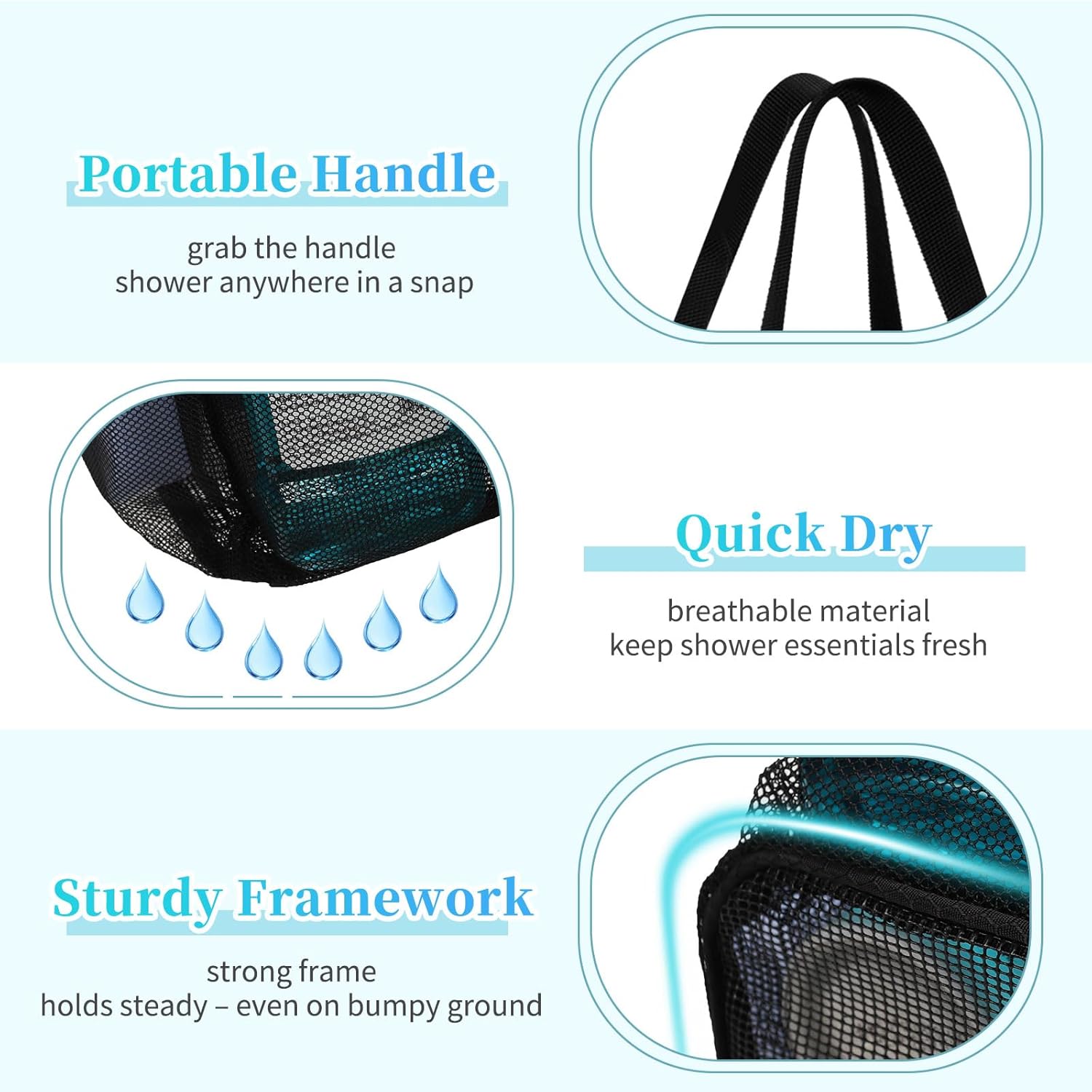 CUBETASTIC Upgraded Mesh Shower Caddy - Black