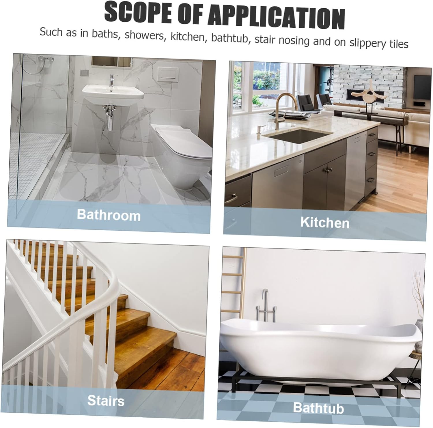 VOSAREA 24Pcs Non-Slip Bathtub Stickers for Bathroom Safety