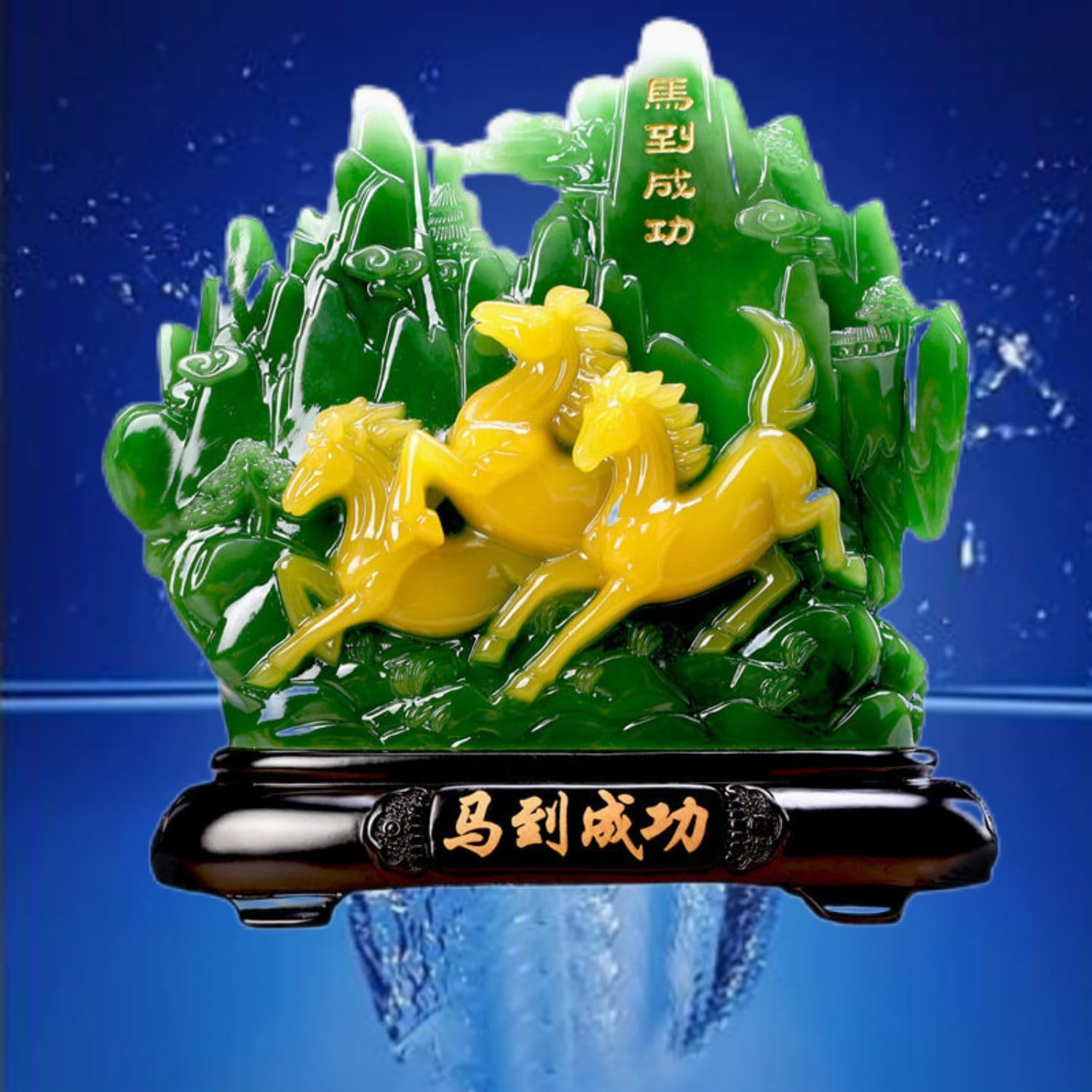 Feng Shui Wealth Statue - Jade 3 Yang Kai Tai Resin Ornament