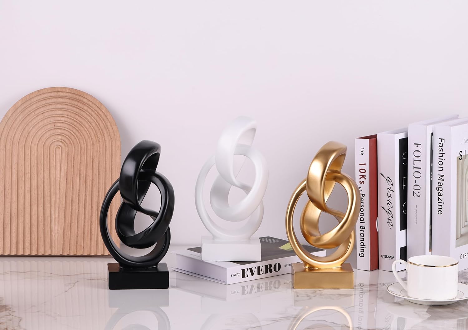 Modern Abstract Knot Sculpture Mobius Inspired Resin Decor
