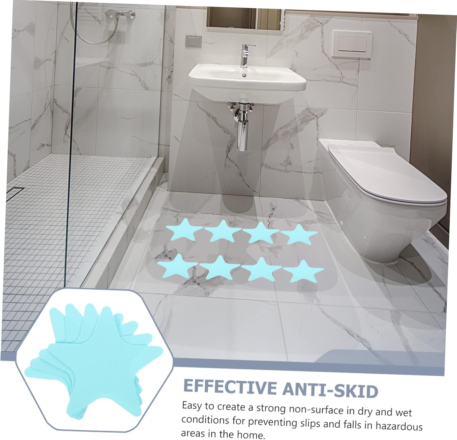ABOOFAN 4-Piece Star Non-Slip Bathtub Stickers