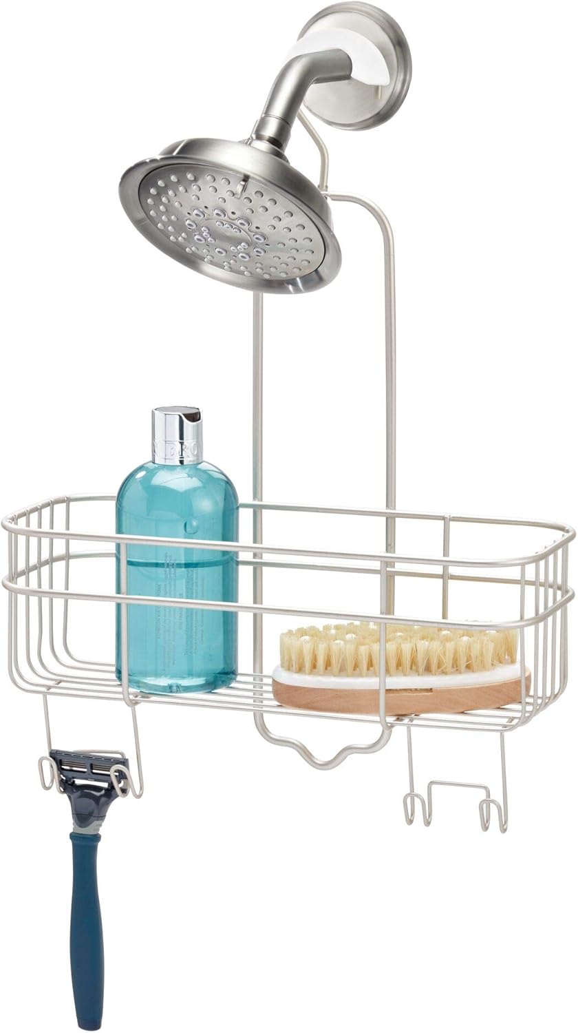 InterDesign Hanging Shower Caddy with Swivel Hook and Storage Basket
