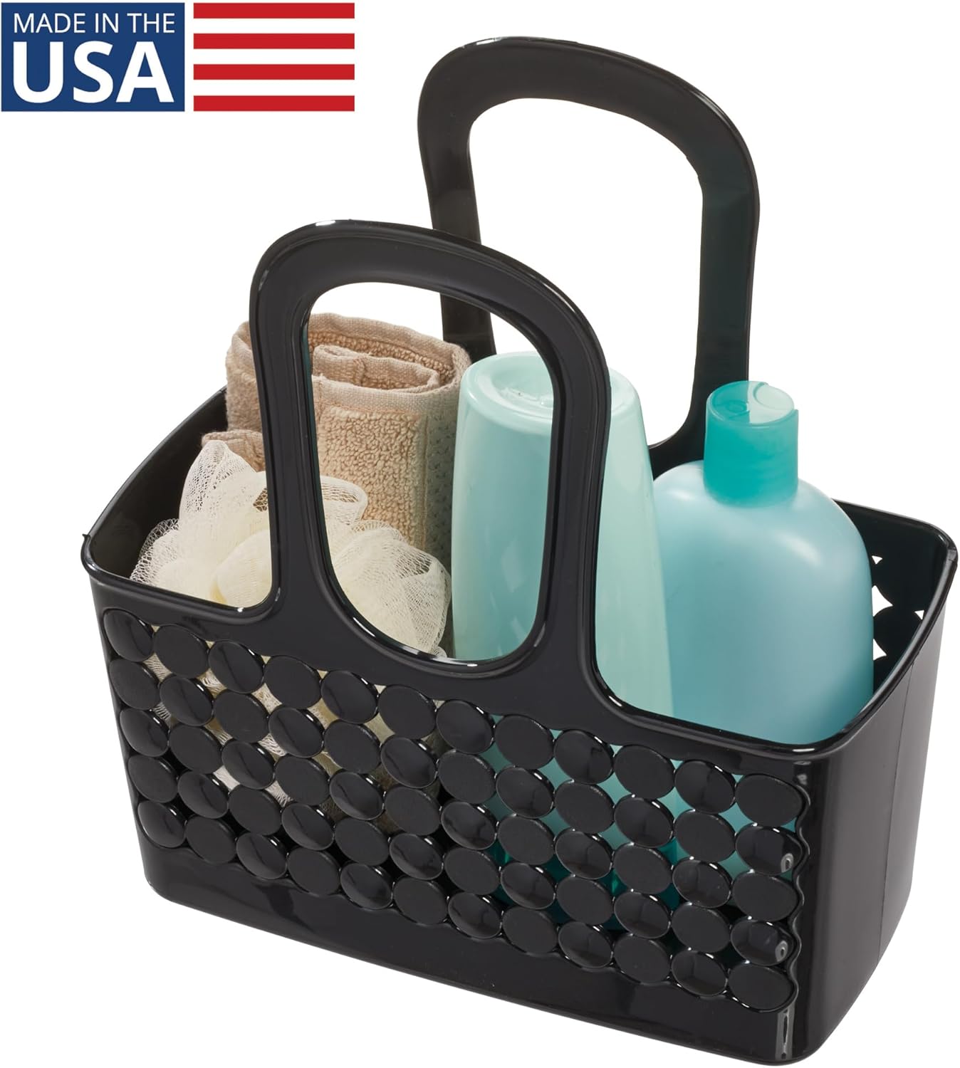 iDesign Portable Plastic Shower Tote Caddy - Black