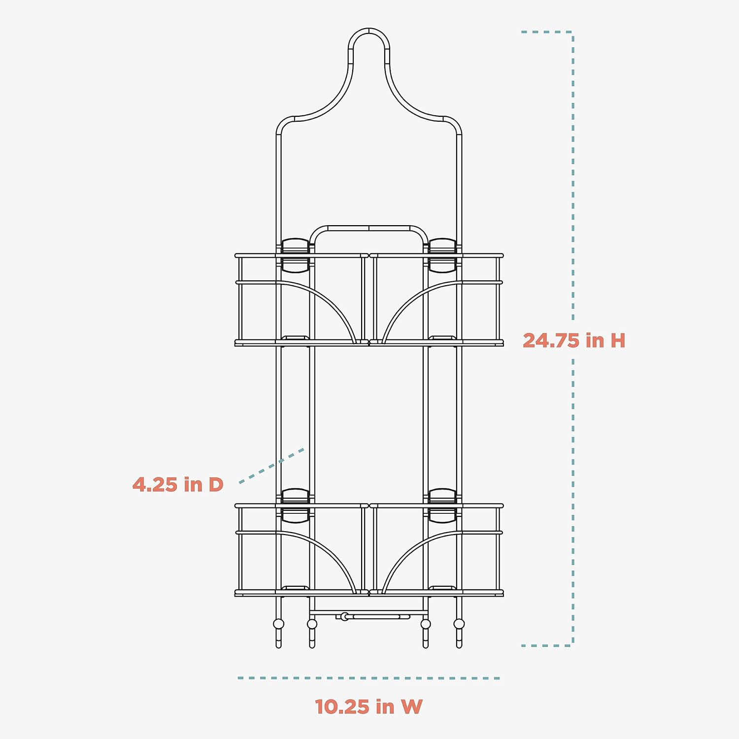 Zenna Home Chrome Expandable Over-The-Shower Caddy