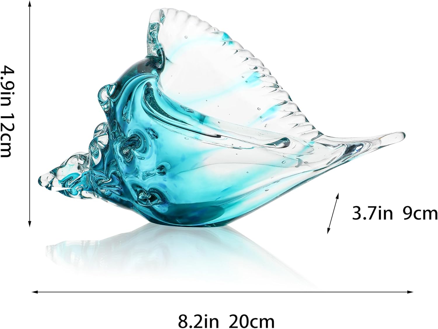 QFkris Hand-Blown Glass Conch Figurines