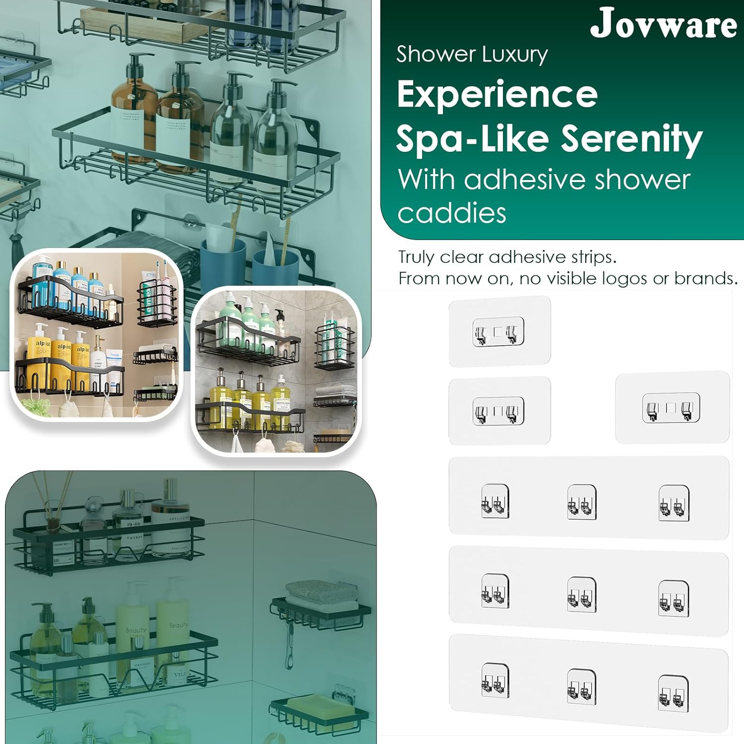 Jovware Shower Caddy Adhesive Strips 6 Pack 1