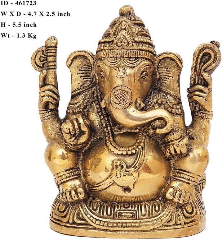 Statuestudio Brass Ganesha Idol Showpiece