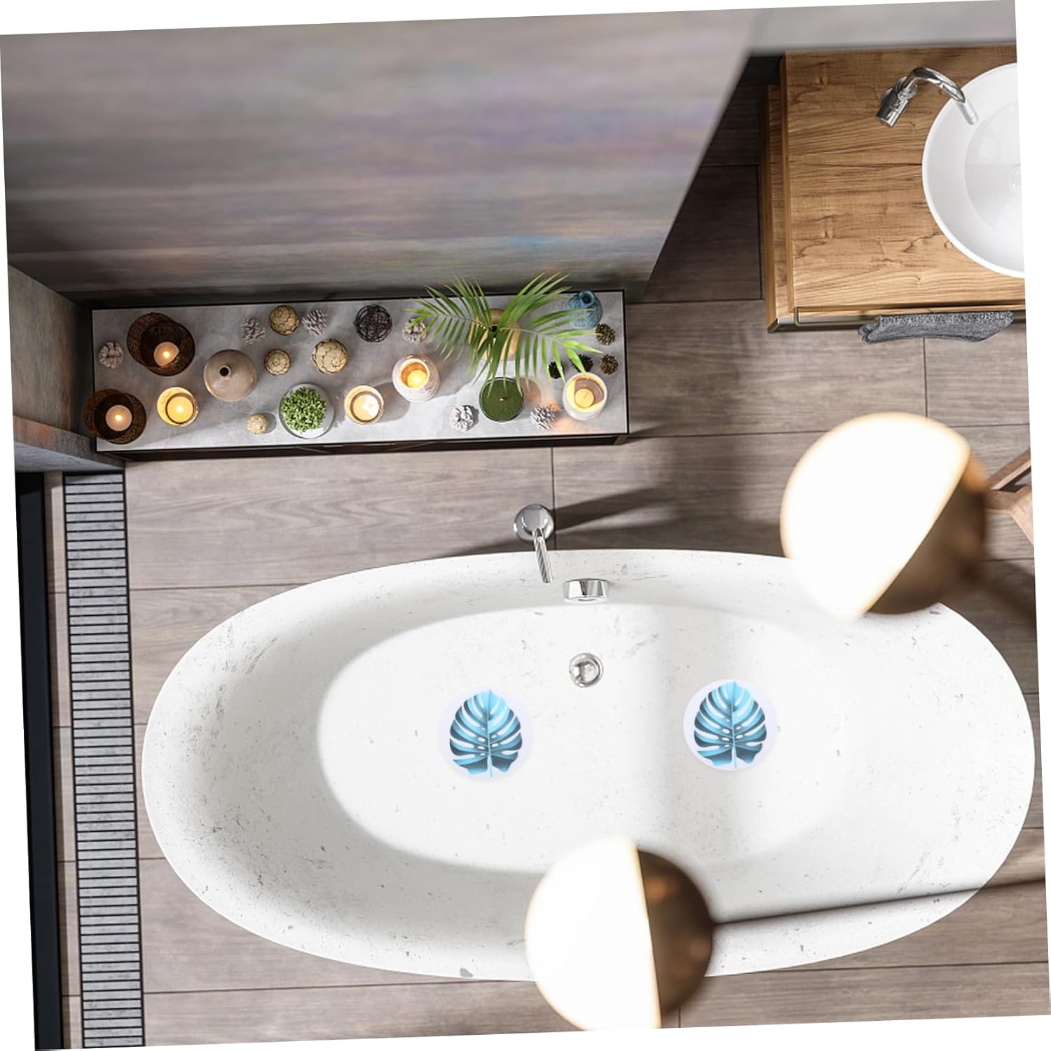 VOSAREA Leaf Shape Non-Slip Bath Decals