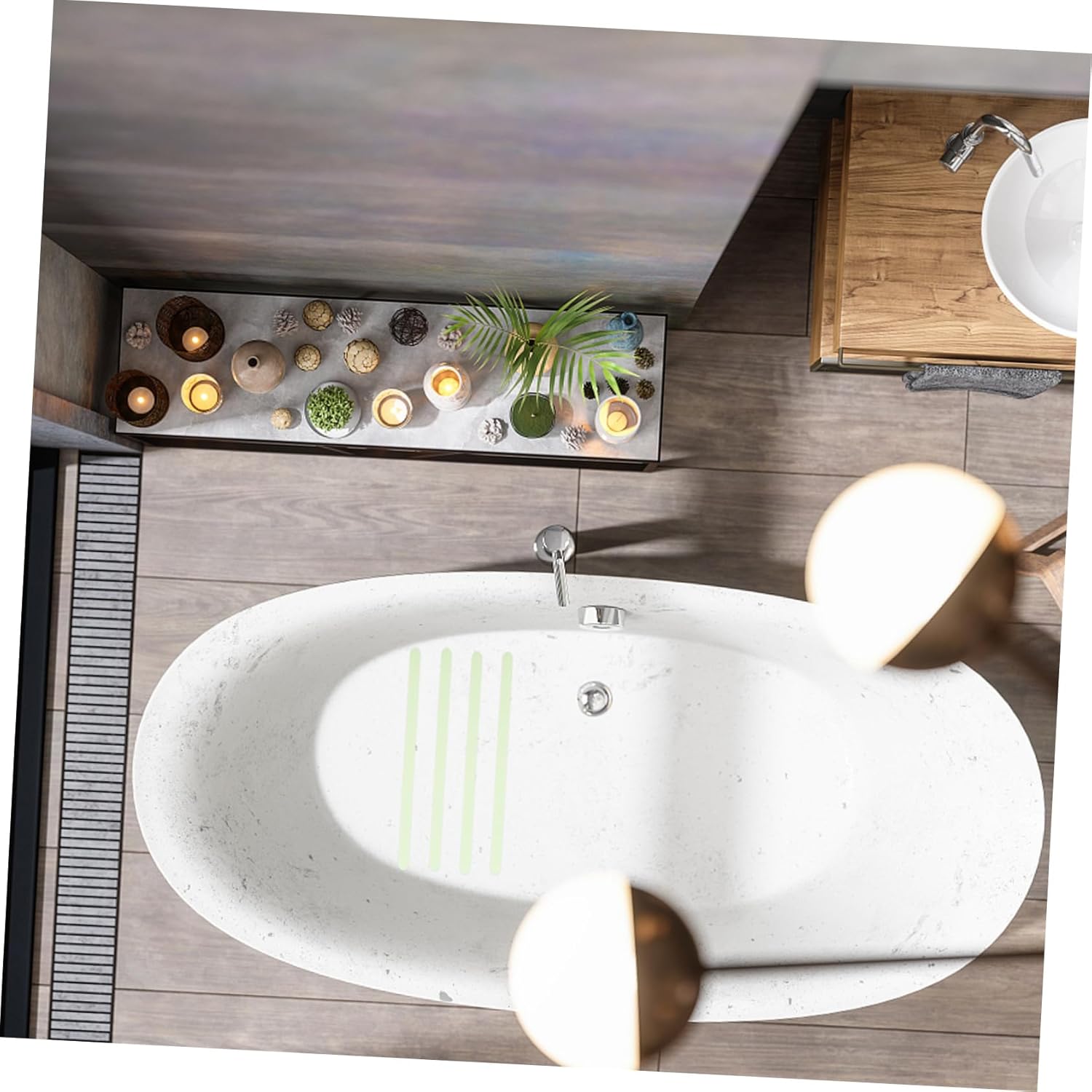 24pcs Luminous Non-Slip Bathtub Stickers for Safety in Bathrooms and Showers