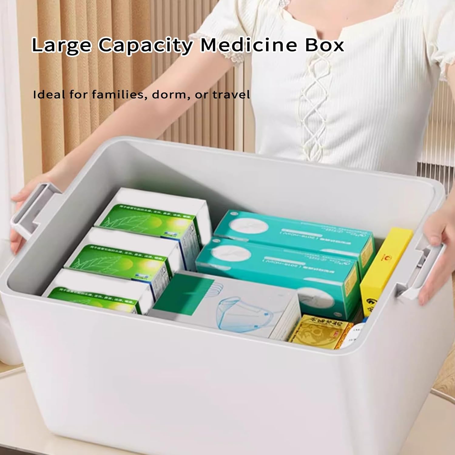 JWShang Medicine Cabinet with Leather Handle