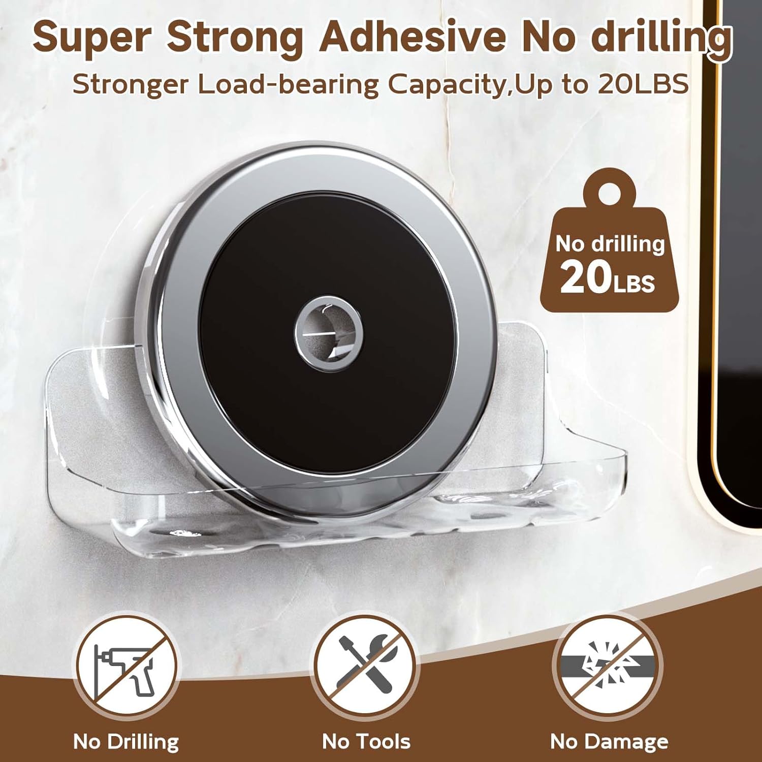 Lsnisni Acrylic Shower Shelves 2 Pack No Drilling