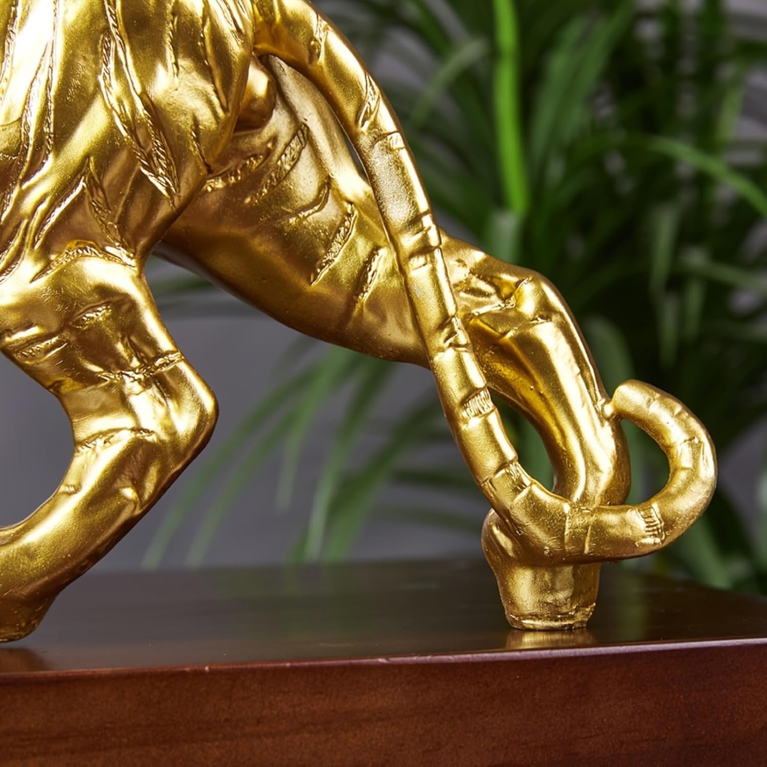 Premium Resin Golden Tiger Statue for Home Decor