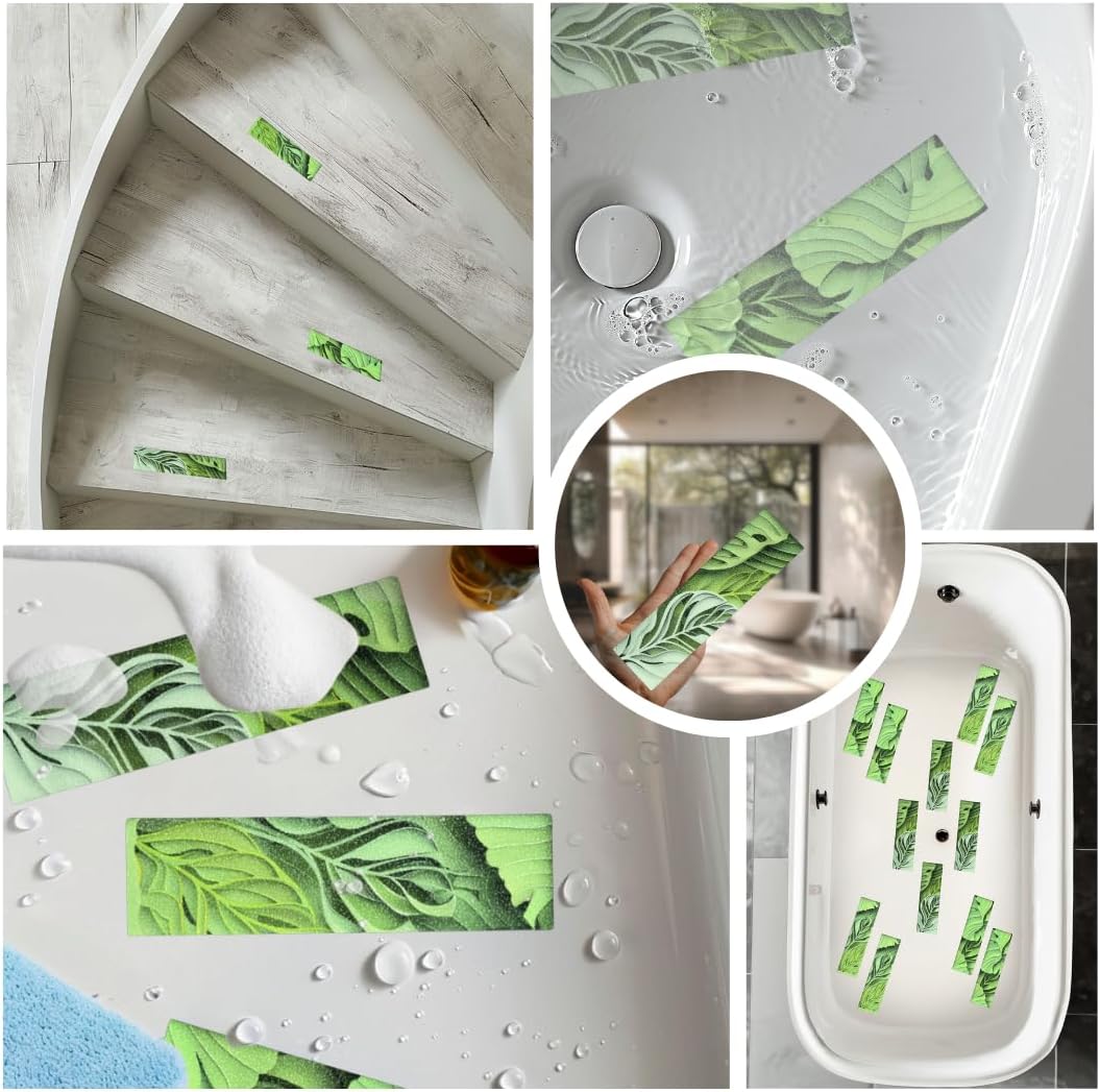 Non-Slip Bathtub Stickers 12PCS Nature Design Safety Appliques