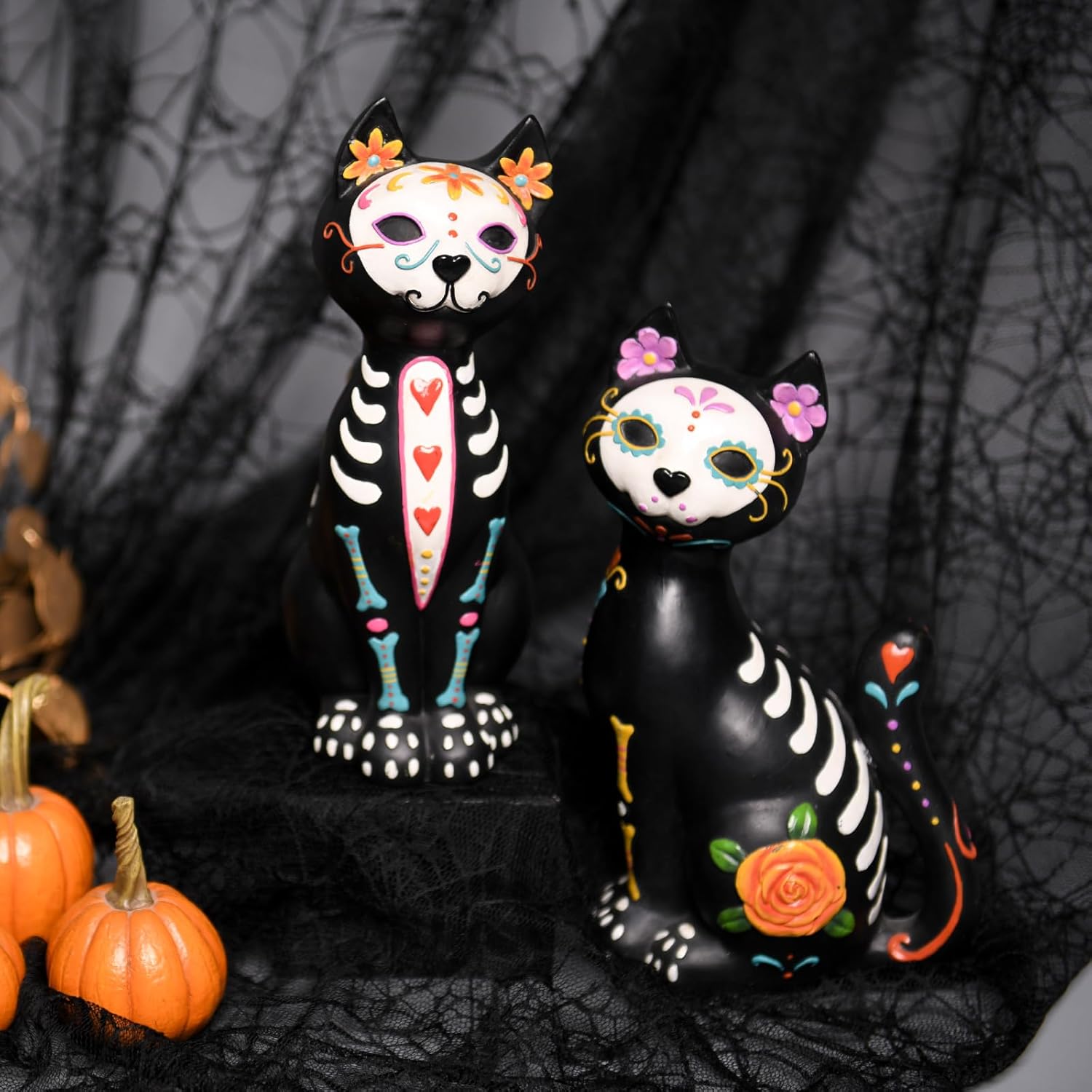Newman House Studio Sugar Skull Figurine Set of 2