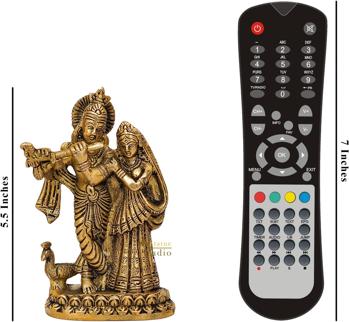 Statuestudio Brass Radha Krishna Idol 55 Inch 1