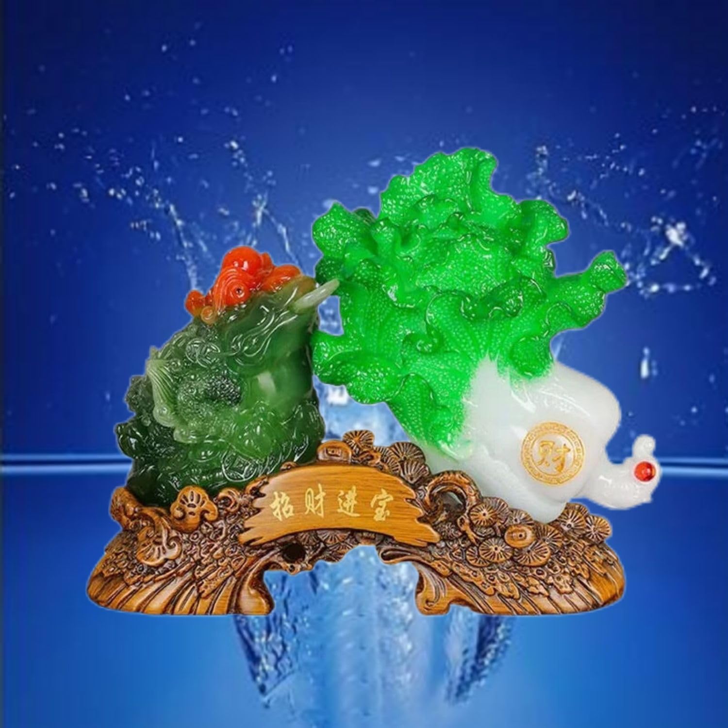 Chinese Feng Shui Resin Wealth Statues - Prosperity and Luck Decor