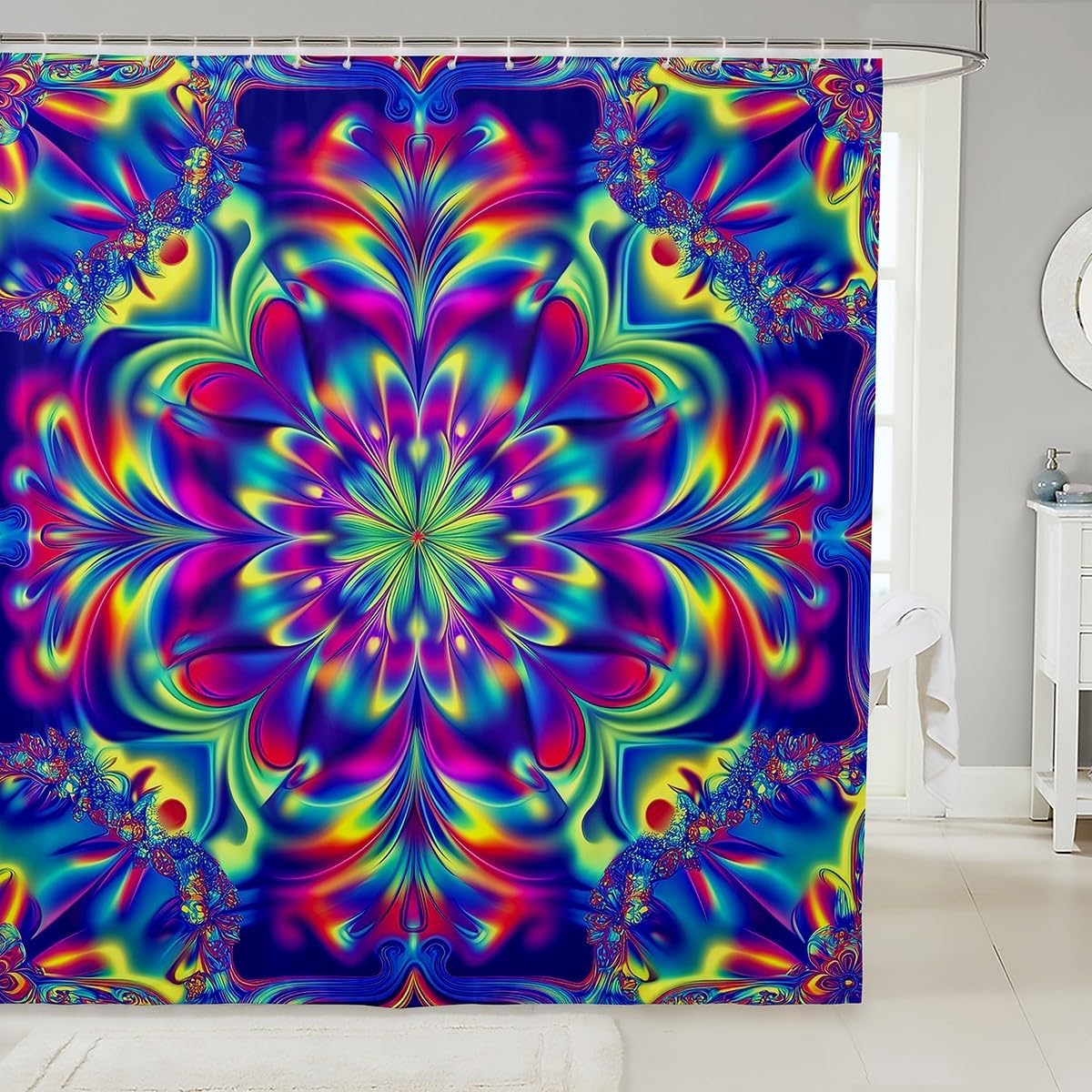 Erosebridal Psychedelic Shower Curtain Set