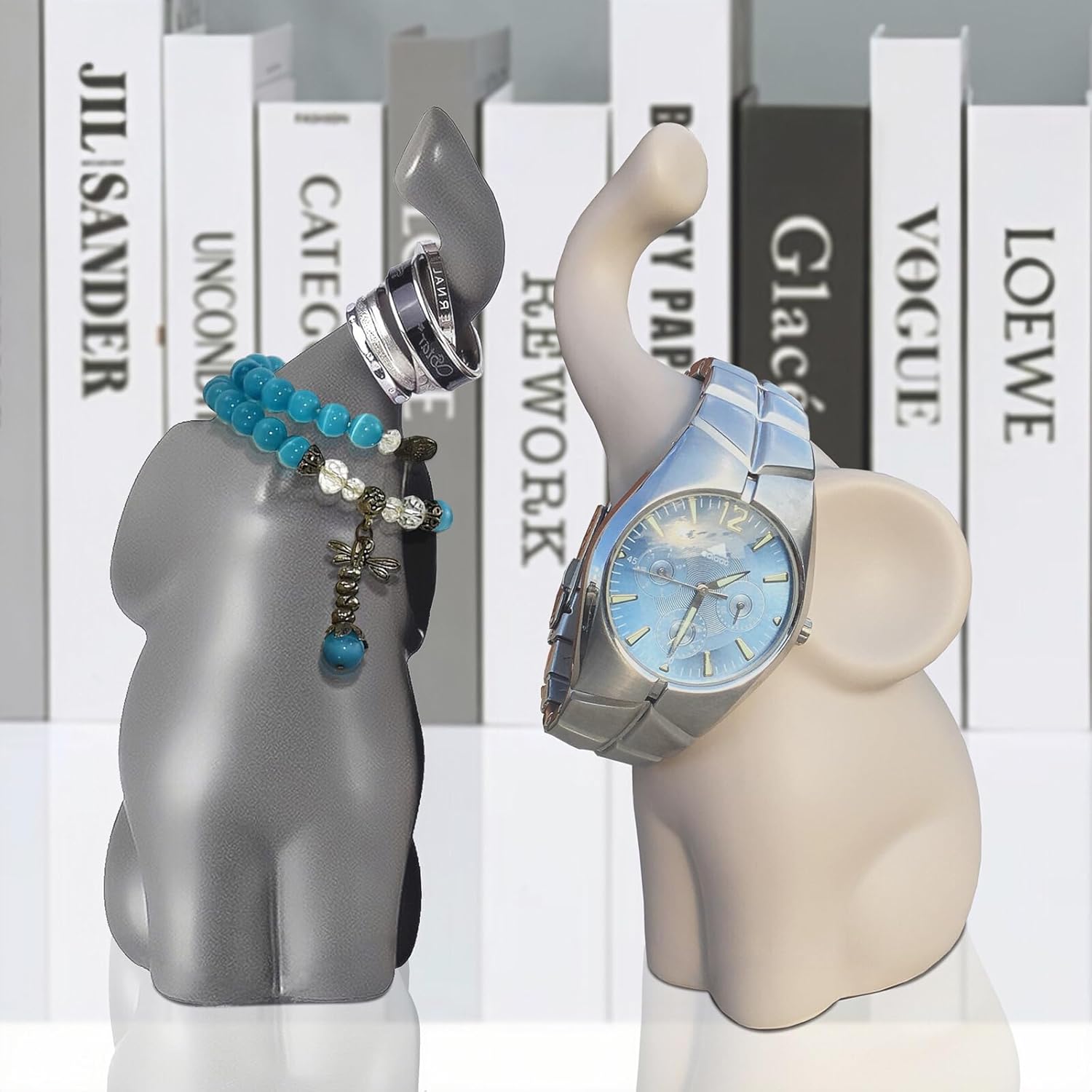Ceramic Elephant Couple Ornament Set of 2