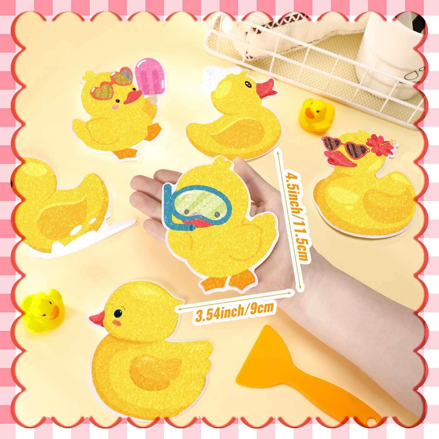 Yaomiao 24 Pcs Duck Non Slip Bathtub Stickers