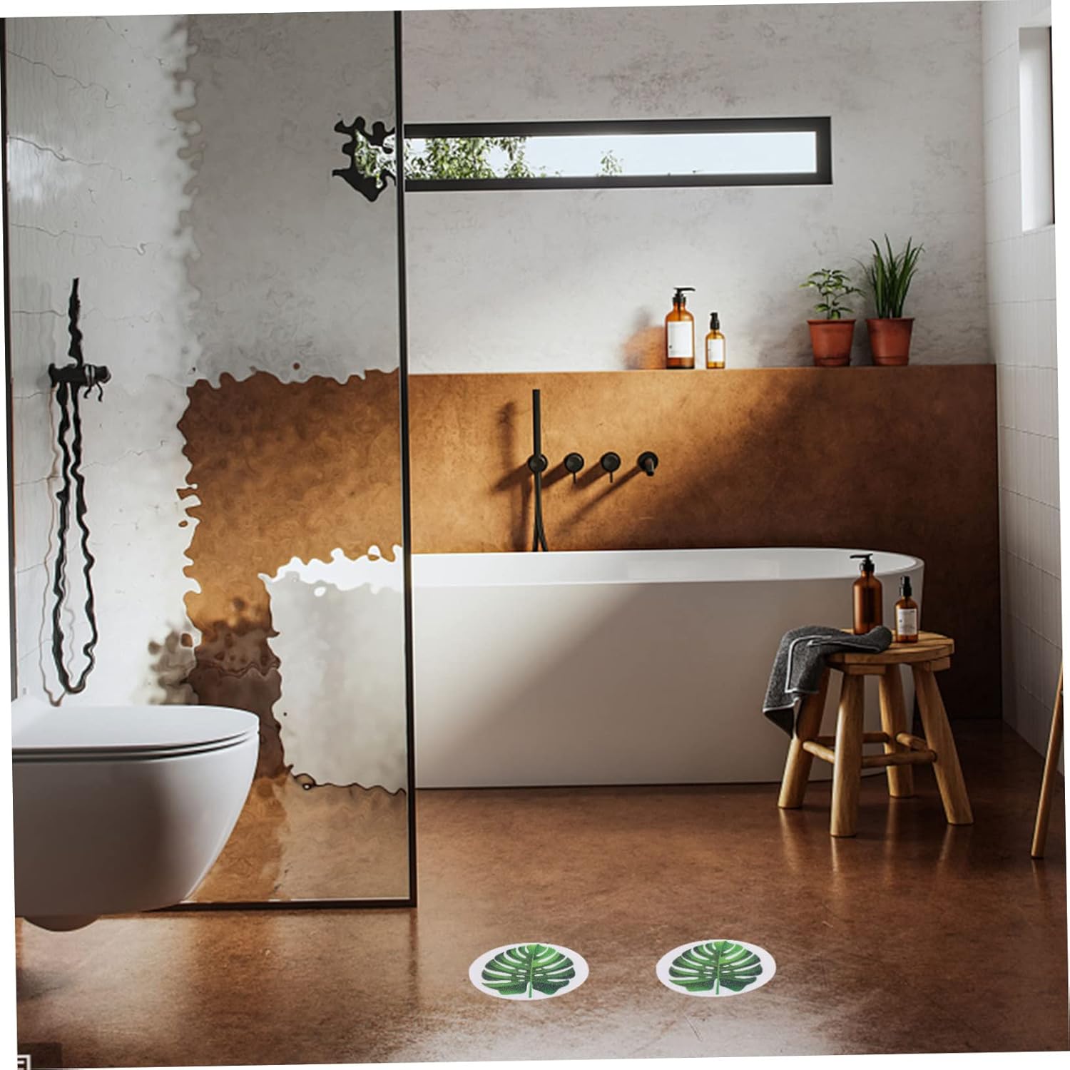 PRETYZOOM Leaf Shape Anti Slip Bath Decals