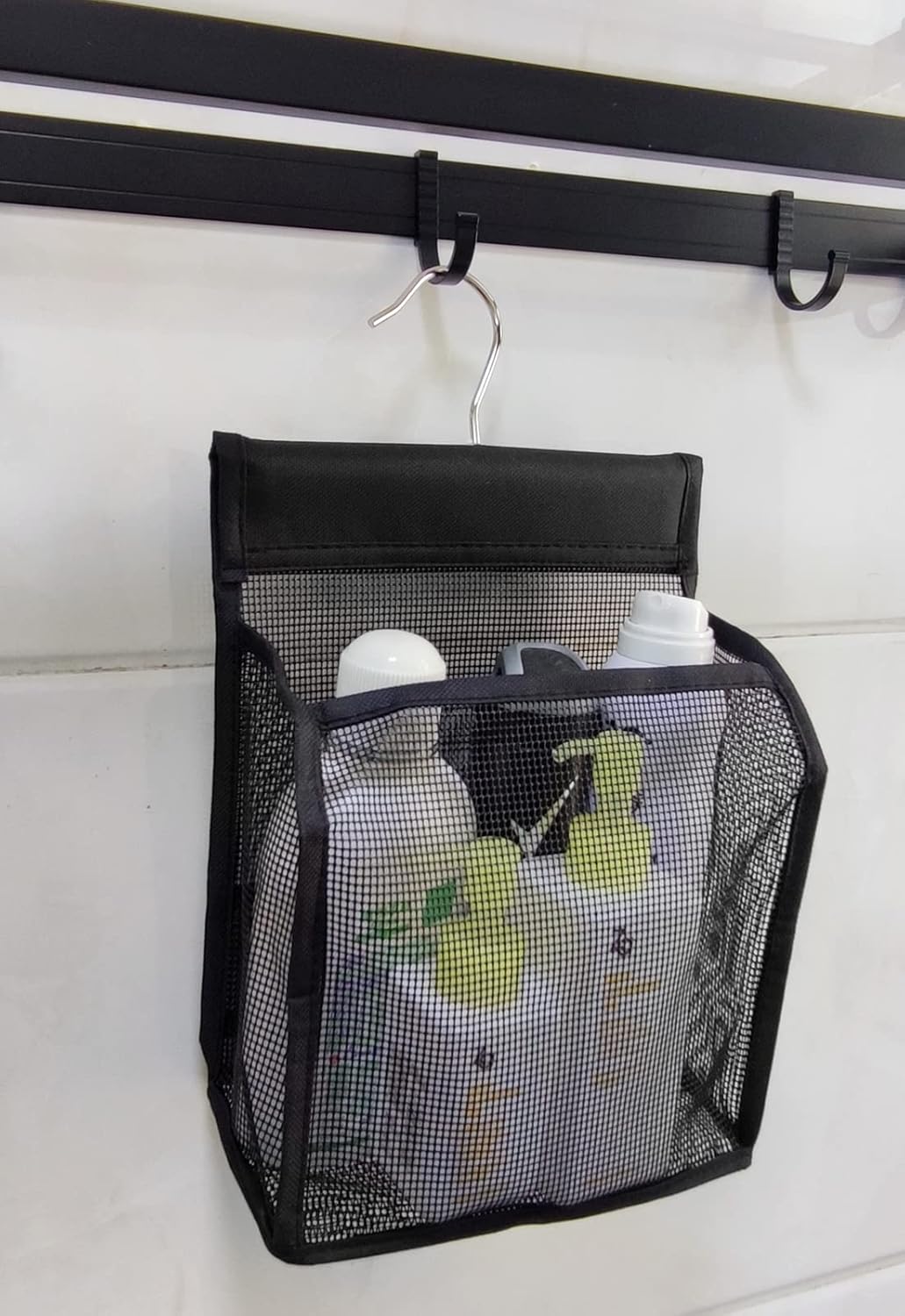 Hanging Mesh Bath Basket Organizer for College Dorms and Travel