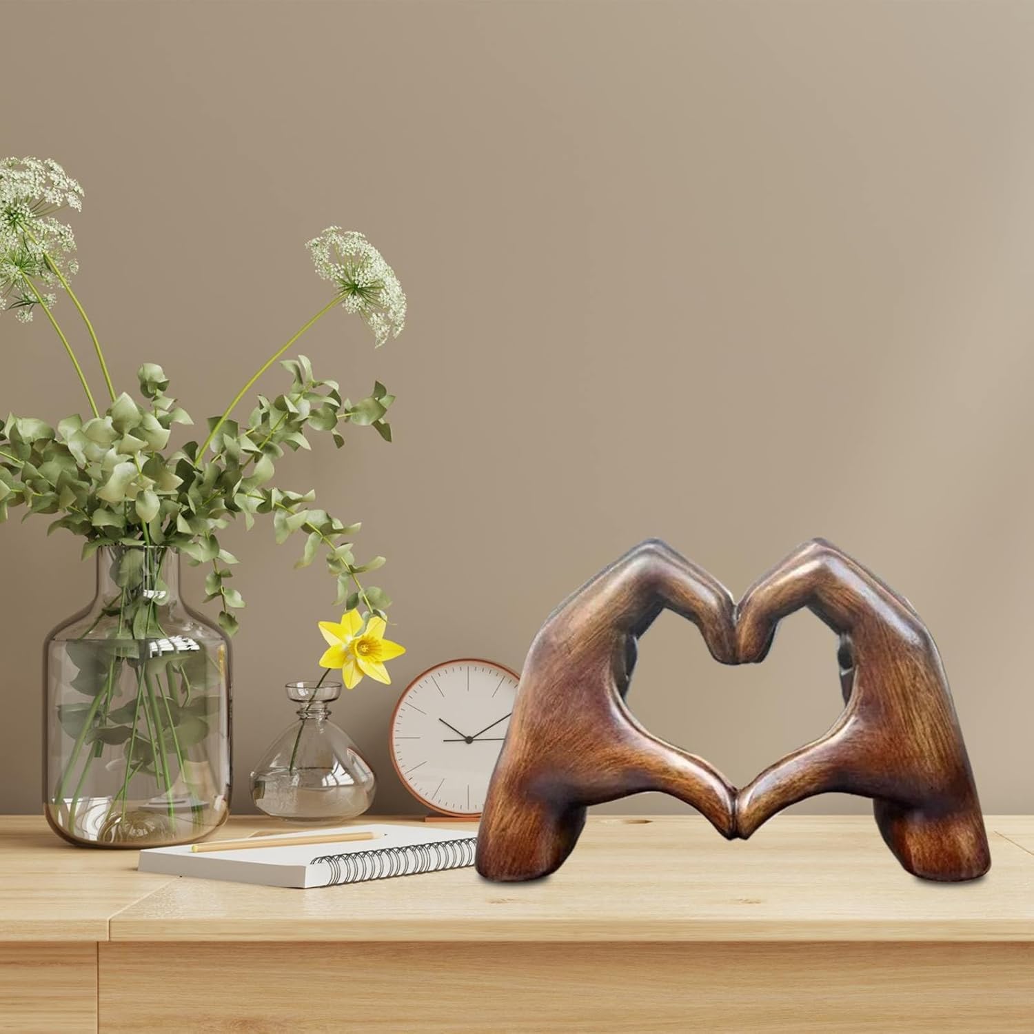 Sturdy Heart Hands Sculpture Home Decor Figurine