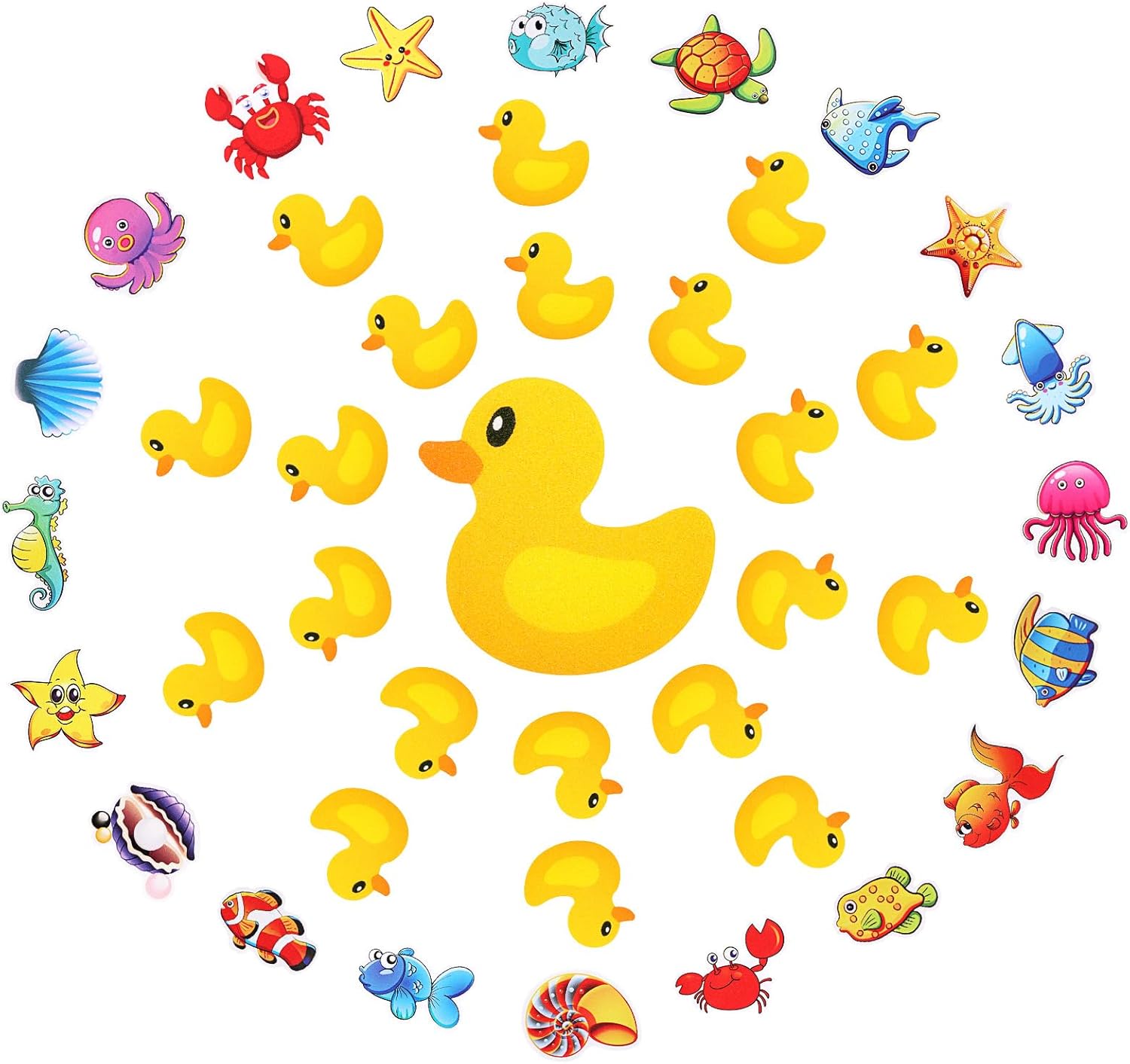 Chiisong 40 Pcs Non-Slip Bathtub Stickers with Scraper