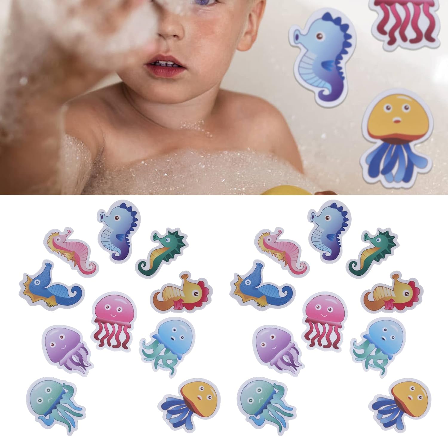 Gavigain 2 Set Kids Bath Stickers with Sea Animal Design
