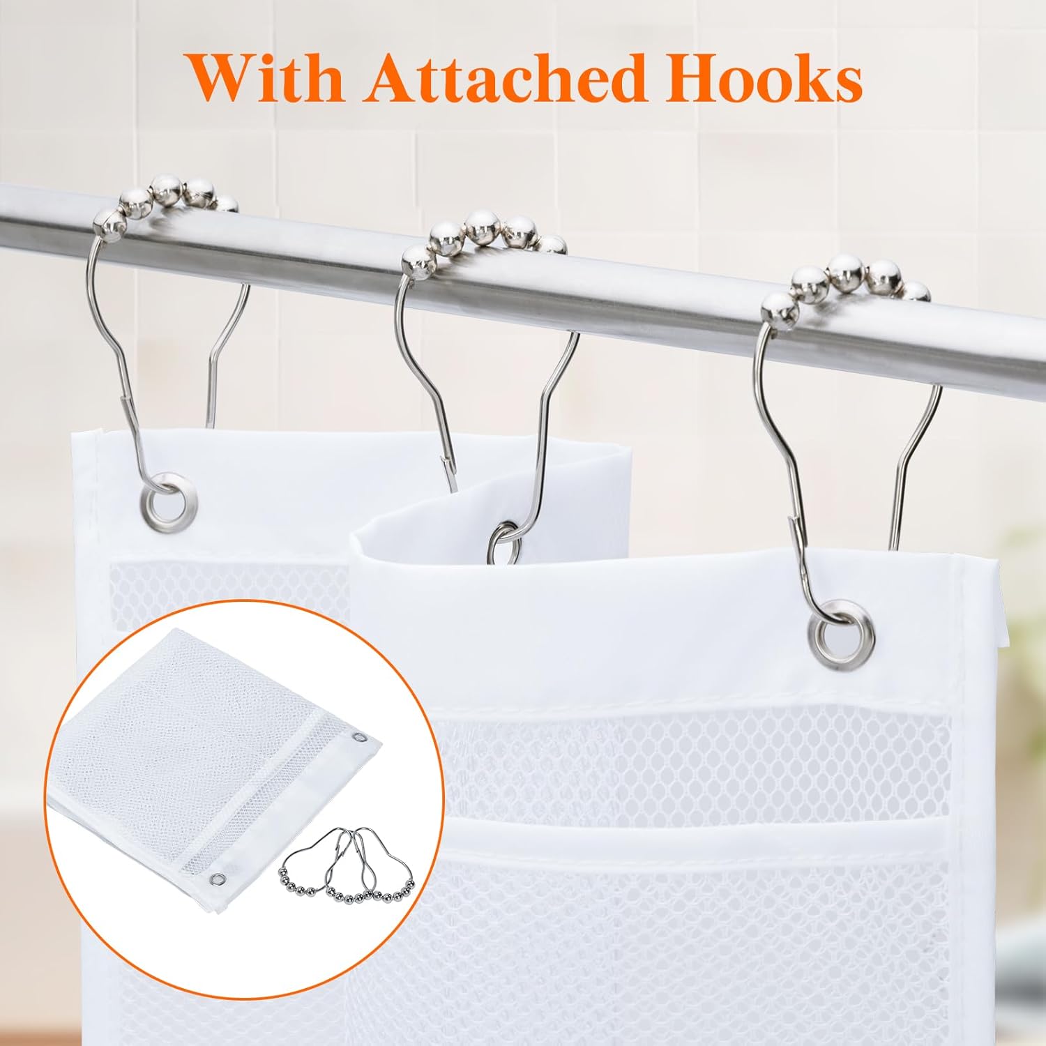 Lifewit Mesh Shower Caddy with 9 Pockets and Hooks 1