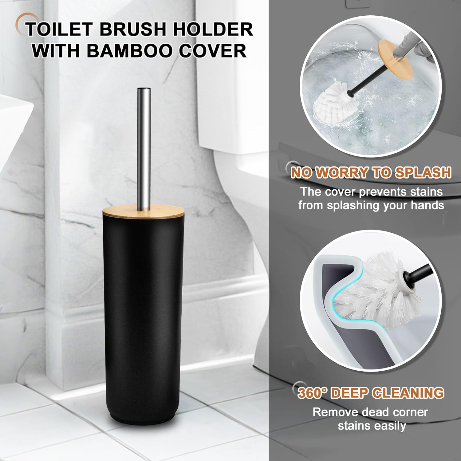Kasunting 8-Piece Matte Black Bathroom Accessory Set 1