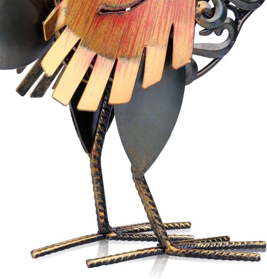 Too Arts Metal Carved Rooster Home Decor Sculpture
