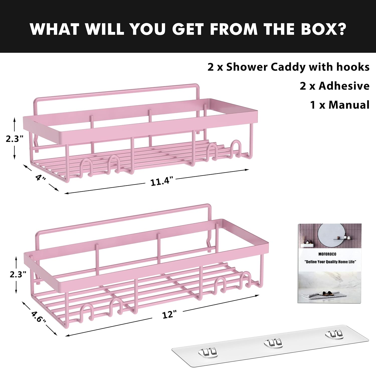 Moforoco Shower Caddy Organizer with Hooks
