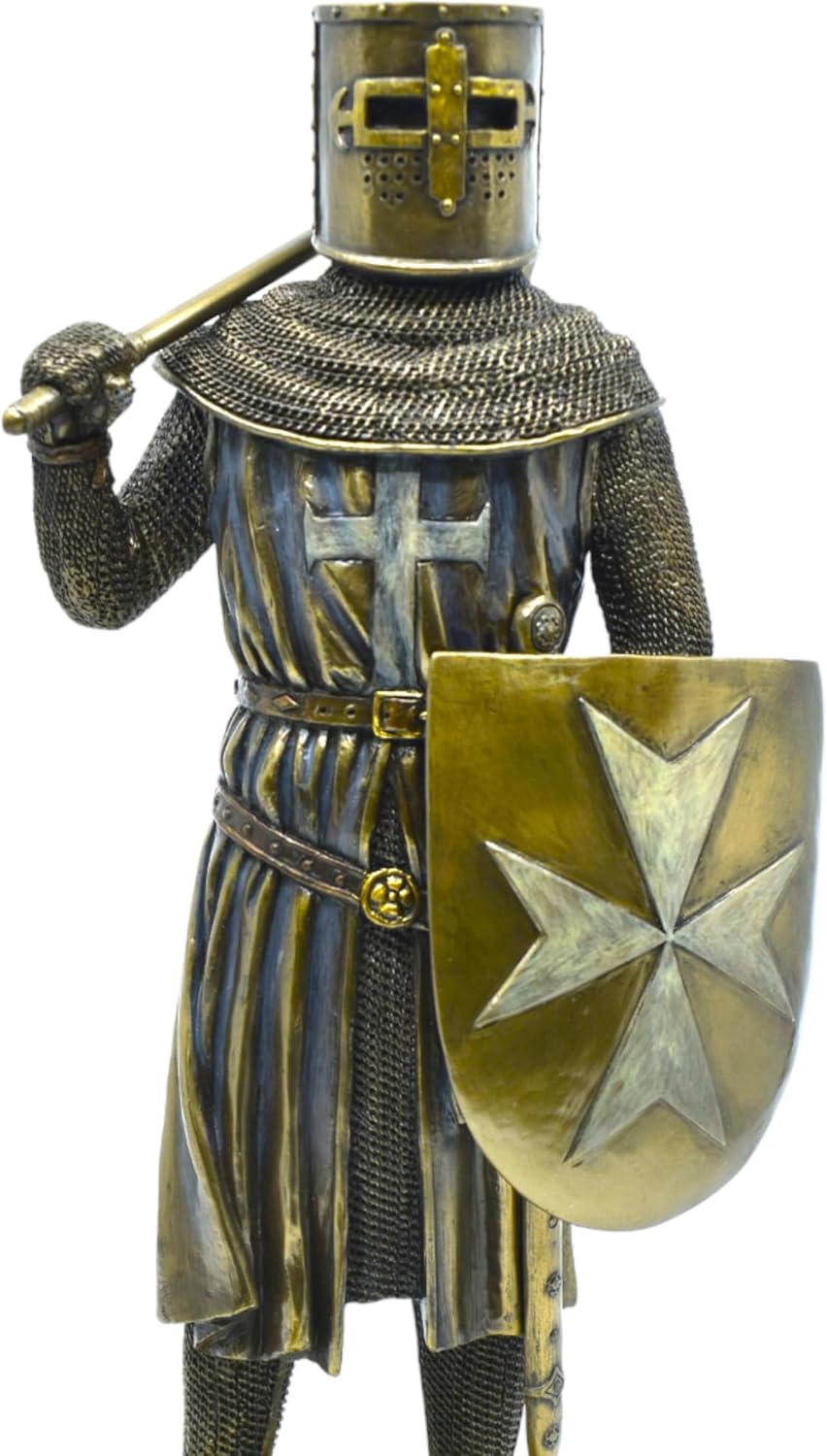 Generic Medieval Knight Axeman Statue Cold Cast Bronze Resin Figure 1240 Inche