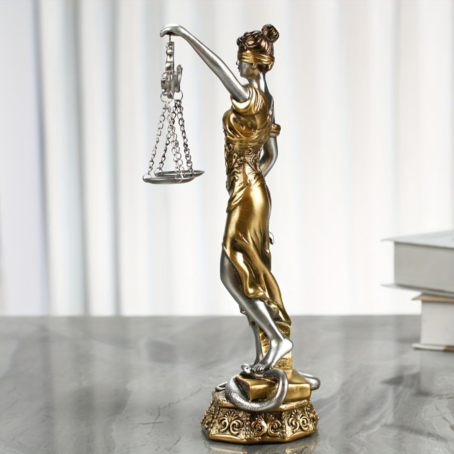Lady Justice Statue - Elegant Resin Sculpture for Home and Office