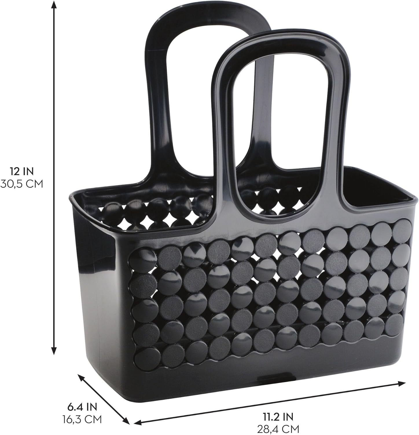 iDesign Portable Plastic Shower Tote Caddy - Black