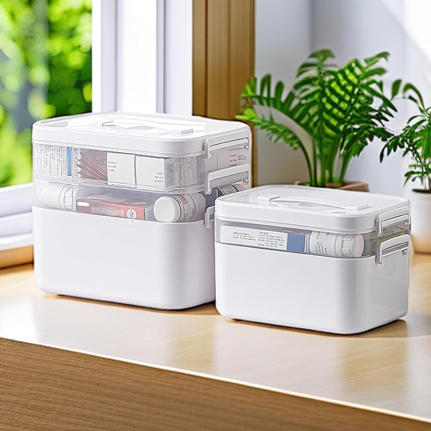 Wynfelo Medicine Organizer with Handle and 3 Tiers