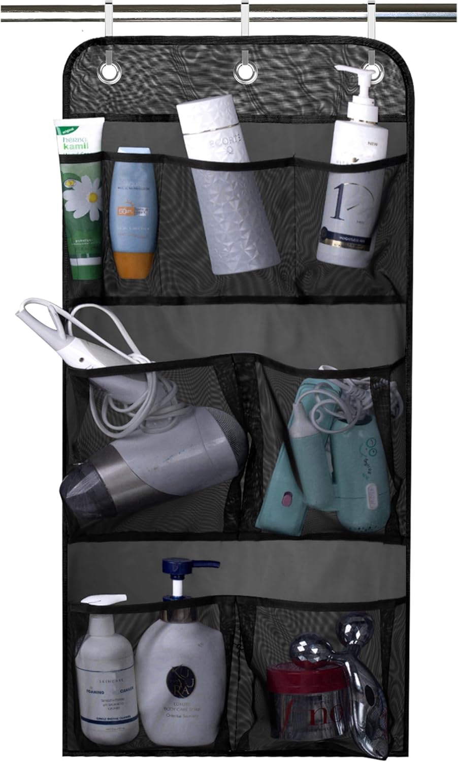 MISSLO Mesh Shower Caddy with Door and Curtain Hooks