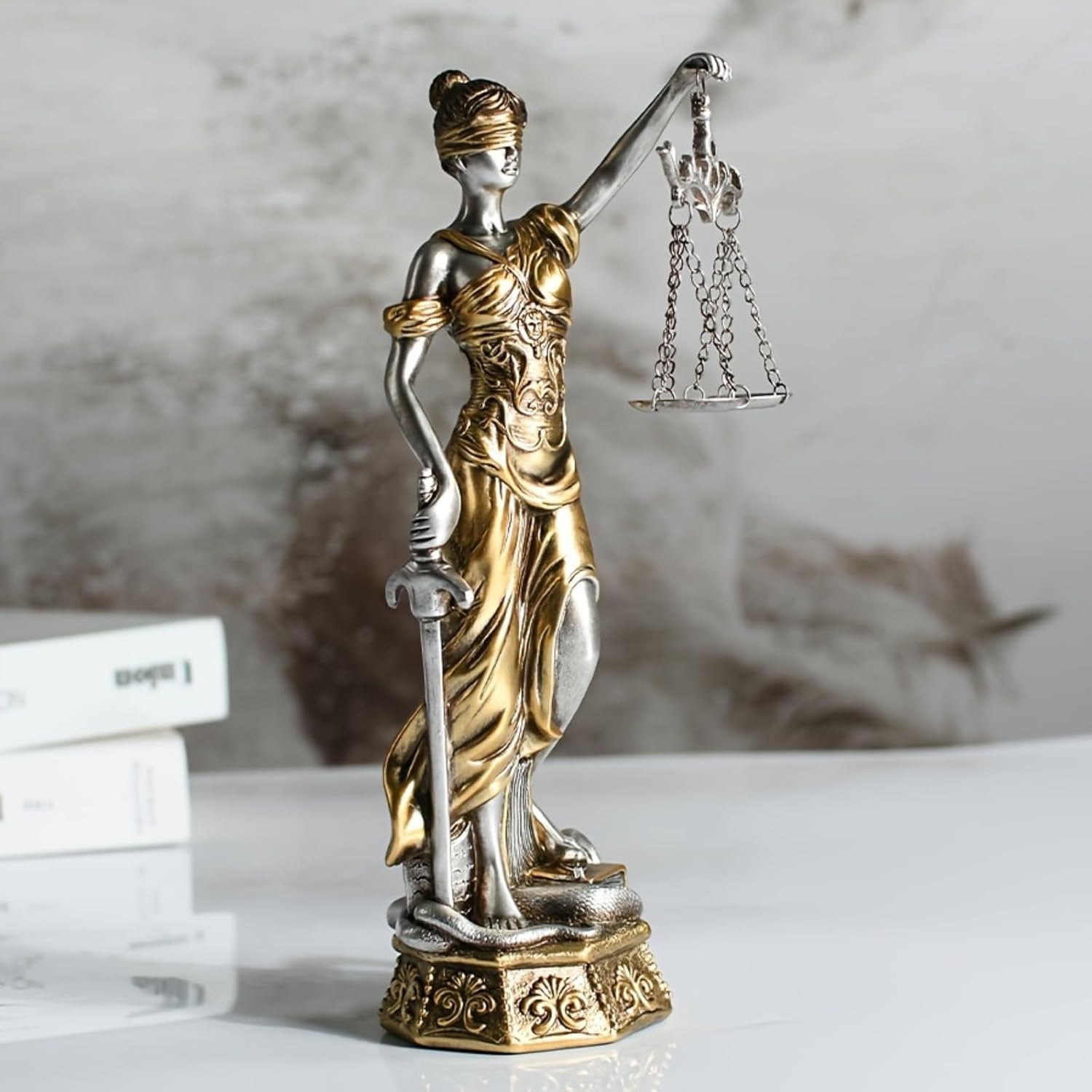 Lady Justice Statue - Elegant Resin Sculpture for Home and Office